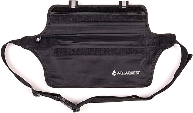 AquaQuest AquaRoo Money Belt - The Original 100% Waterproof Waist Pack Travel Pouch, since 1994 - Comfortable, Adjustable, Lightweight - Black