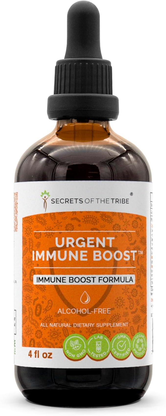 Urgent Immune Boost Alcohol-FREE Extract, High-Potency Herbal Drops,Tincture made from Elder,Echinacea,Honeysuckle,Ginger,Horseradish,Osha, Andrographis, Garlic, Wild Indigo. Immune Boost Formula 4 oz