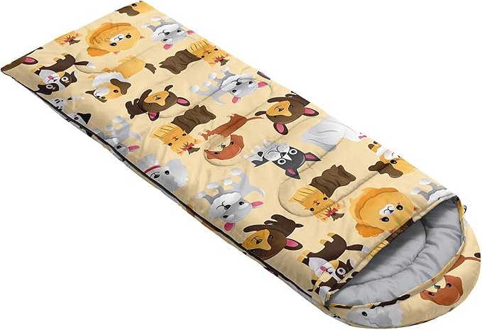 AILONEN Cartoon Fox Camping Sleeping Bag for Boys Girls Adults,Lightweight & Waterproof,3 Season Warm & Cold Weather,Portable,Kawaii Fox Printed Sleeping Bag,Traveling,Camping,Hiking