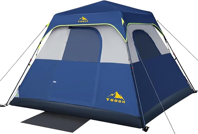 3/4 Person/6 Person Camping Tent Fast Cabin Tent with Instant Setup Tent, Weatherproof Tent Easy Quick Set Up & Pop Up in 60 Seconds with Rainfly Backpack for Family Camping,Upgraded Ventilation