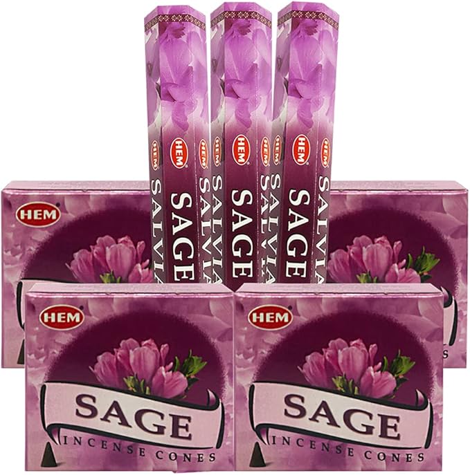 Sage Incense sticks and cone incense holder variety pack bundle insence insense insienso