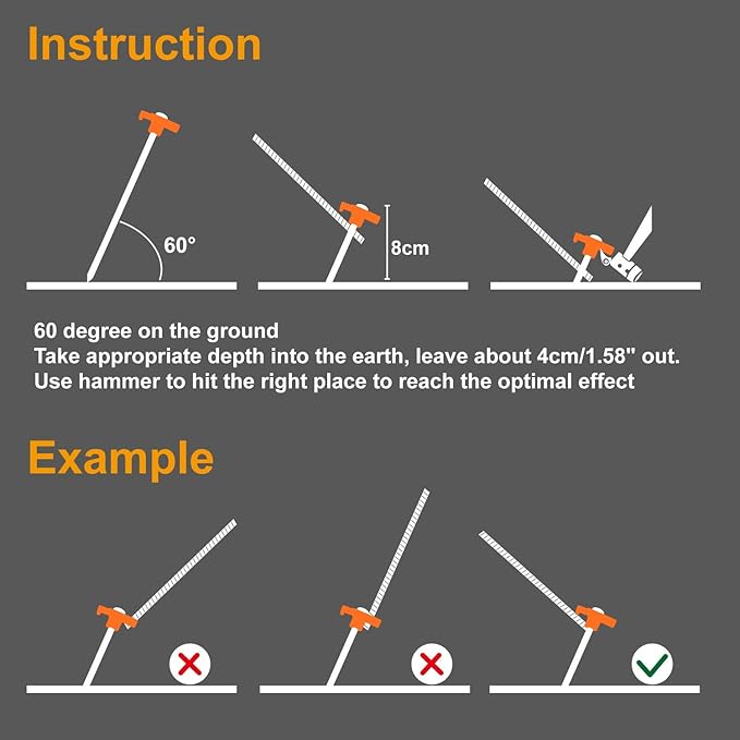 ABCCANOPY Tent Stakes 16" Camping Tent Stakes, 10pc-Pack (Orange)