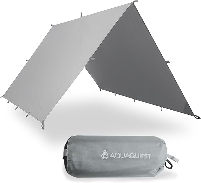 AquaQuest Guide Camping Tarp - Ultralight Tent Cover or Rain Fly - Waterproof Camping Gear Must Haves for Hiking, Hammock, Bivy & Survival