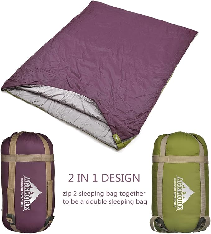 AGEMORE Ultralight Warm Weather Envelope Sleeping Bag, Lightweight Waterproof Compact Sleeping Bag, for Spring Summer & Fall, 75’’L X 30’’W Fit for Kids Teens Or Adults Outdoor Camping & Backpacking