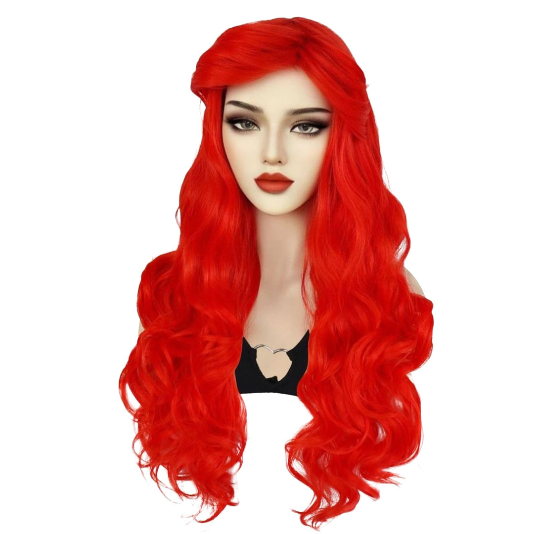 Soyusunny Big Wavy Cosplay Wigs Halloween Party Costume for Women Men (Red)