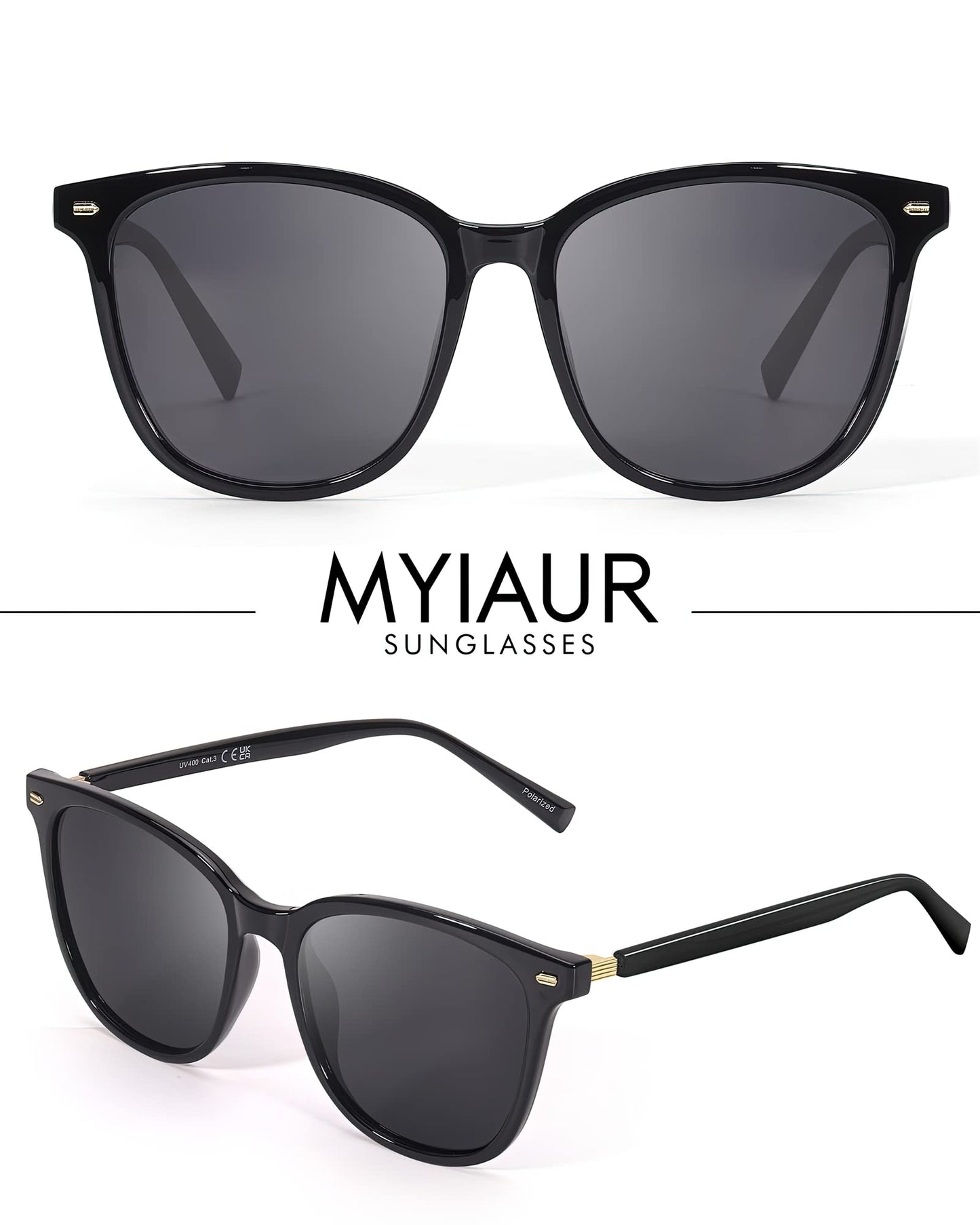 Myiaur Women's Polarised Sunglasses with Retro Mirrored Lens & UV400 Protection - Trendy & Stylish Large Glasses