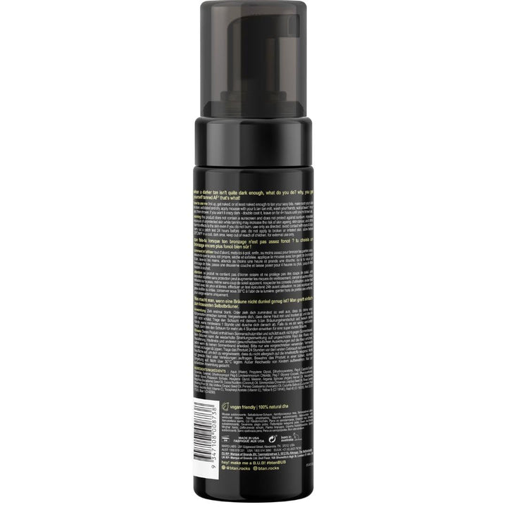 b.tan Dark Self Tanner Mousse – 1 Hour Express Sunless Tanning Foam | Vegan, Ultra Dark Glow, 6.7 Fl Oz