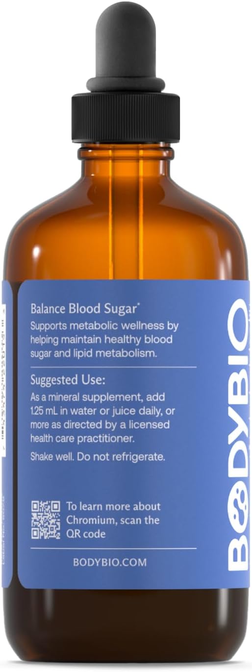 BodyBio - Liquid Chromium - High Absorption, Pure, Concentrated Chromium Supplement - 2oz