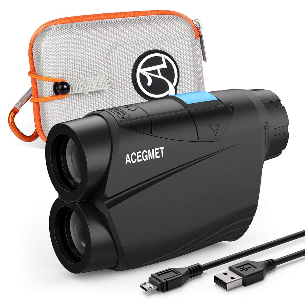 ACEGMET Golf Range Finder, USB Charging Range Finder Golf, 650 Yards Golf Rangefinder, Flag Lock and Pulse Vibration Golf Rangefinder with Slope, Fast Focus and Continuous Scan Laser Rangefinder