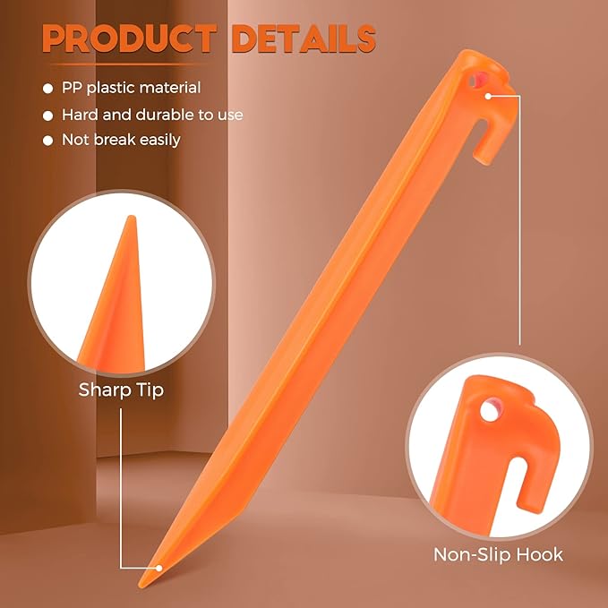 9 Inch Plastic Inflatable Stakes Yard Stakes Replacement Yard Inflatable Accessories for Inflatables Camping Tent Stakes Tent Pegs for Christmas Garden Home Decorations