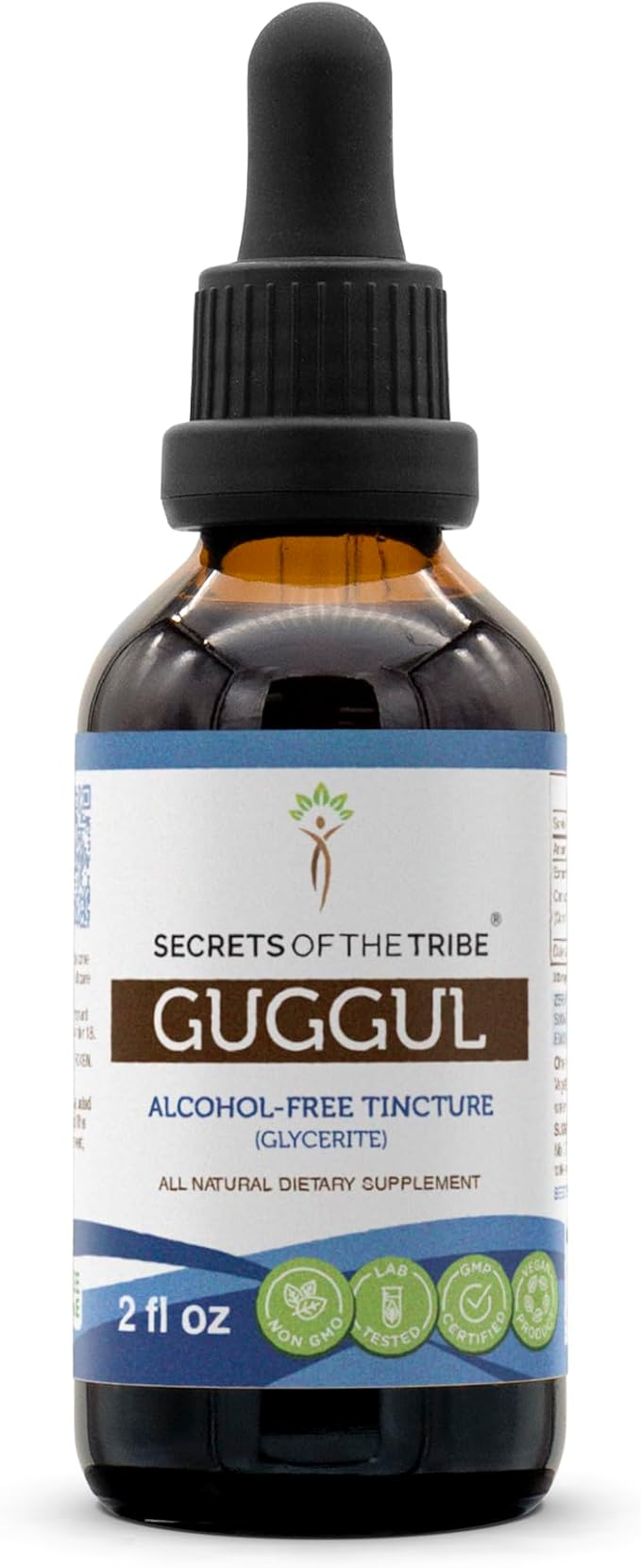 Secrets of the Tribe Guggul Tincture Alcohol-Free Liquid Extract, Made with Guggul (Commiphora Mukul) Dried Gum (2 FL OZ)
