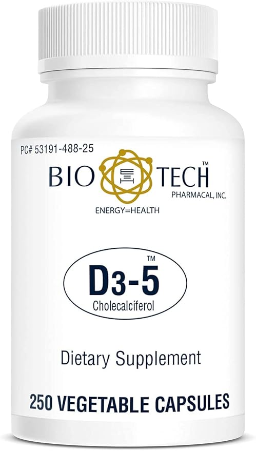 Bio-Tech Pharmacal Vitamin D3 (D3-5 5k IU, 250 Veg Count)