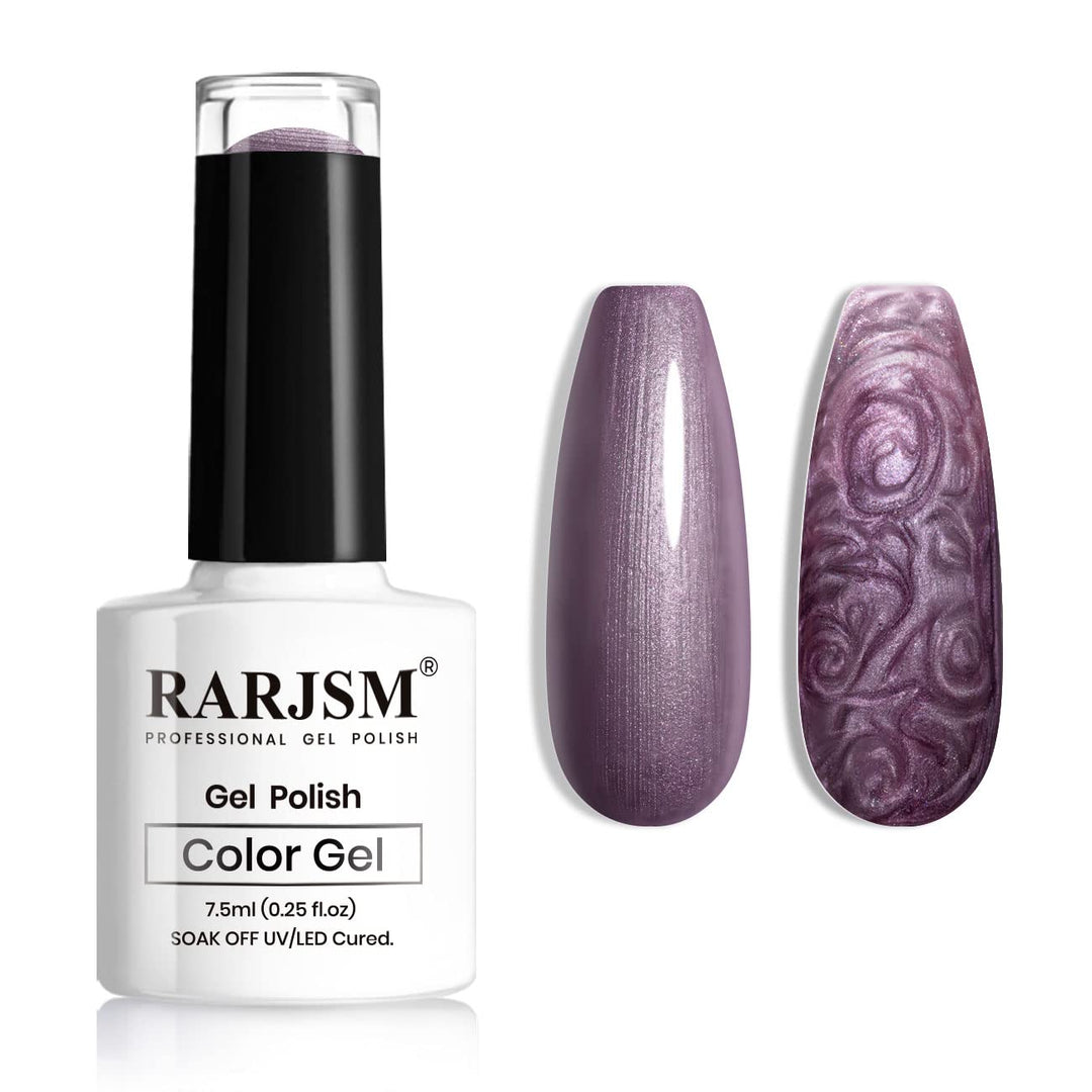 Rarjsm Pearl Gel Nail Polish, Glitter Drawing Gel Polish Grape Purple Shimmer Mermaid Nail Gel Soak Off Uv Gel For Salon Home Di