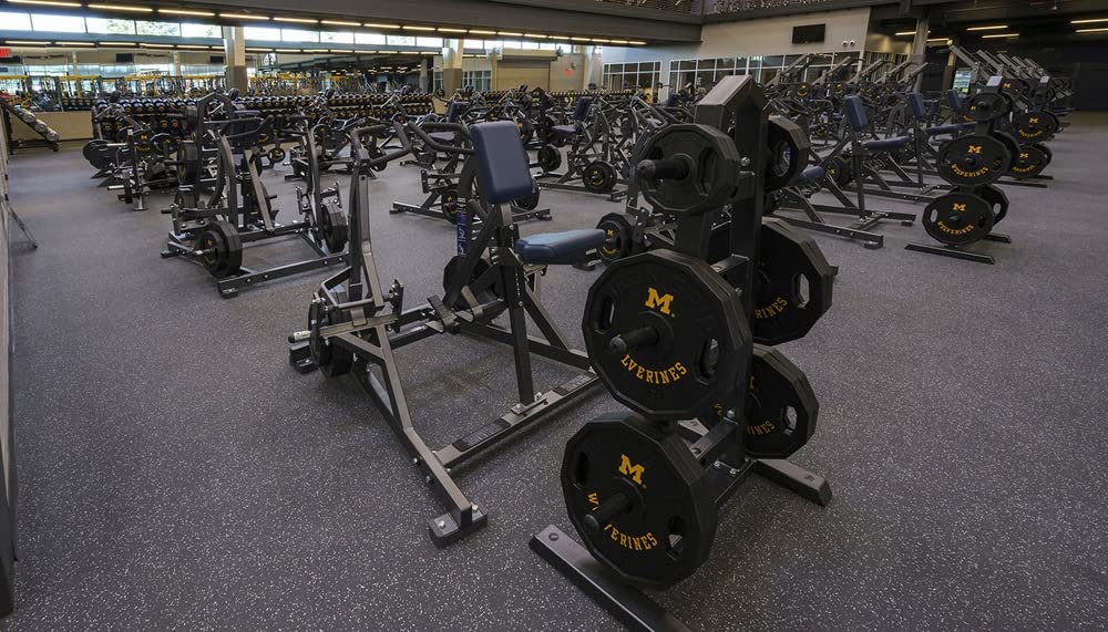 American Floor Mats 3/8in (9mm) Thick 10% Blue/Grey 4' x 3' Heavy Duty Rubber Rolls, Protective Exercise Mats, Home Gym Rubber Flooring