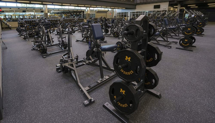 American Floor Mats 3/8in (9mm) Thick 10% Blue/Grey 4' x 3' Heavy Duty Rubber Rolls, Protective Exercise Mats, Home Gym Rubber Flooring