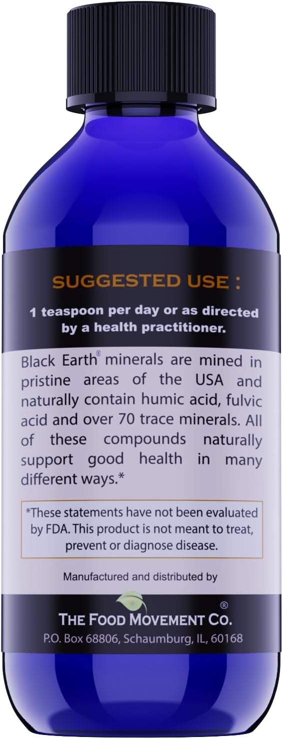 Black Earth Fulvic Acid - Humic Fulvic Minerals with Electrolytes for Digestive Health and Exercise Recovery, 8 oz Trace Minerals Supplement