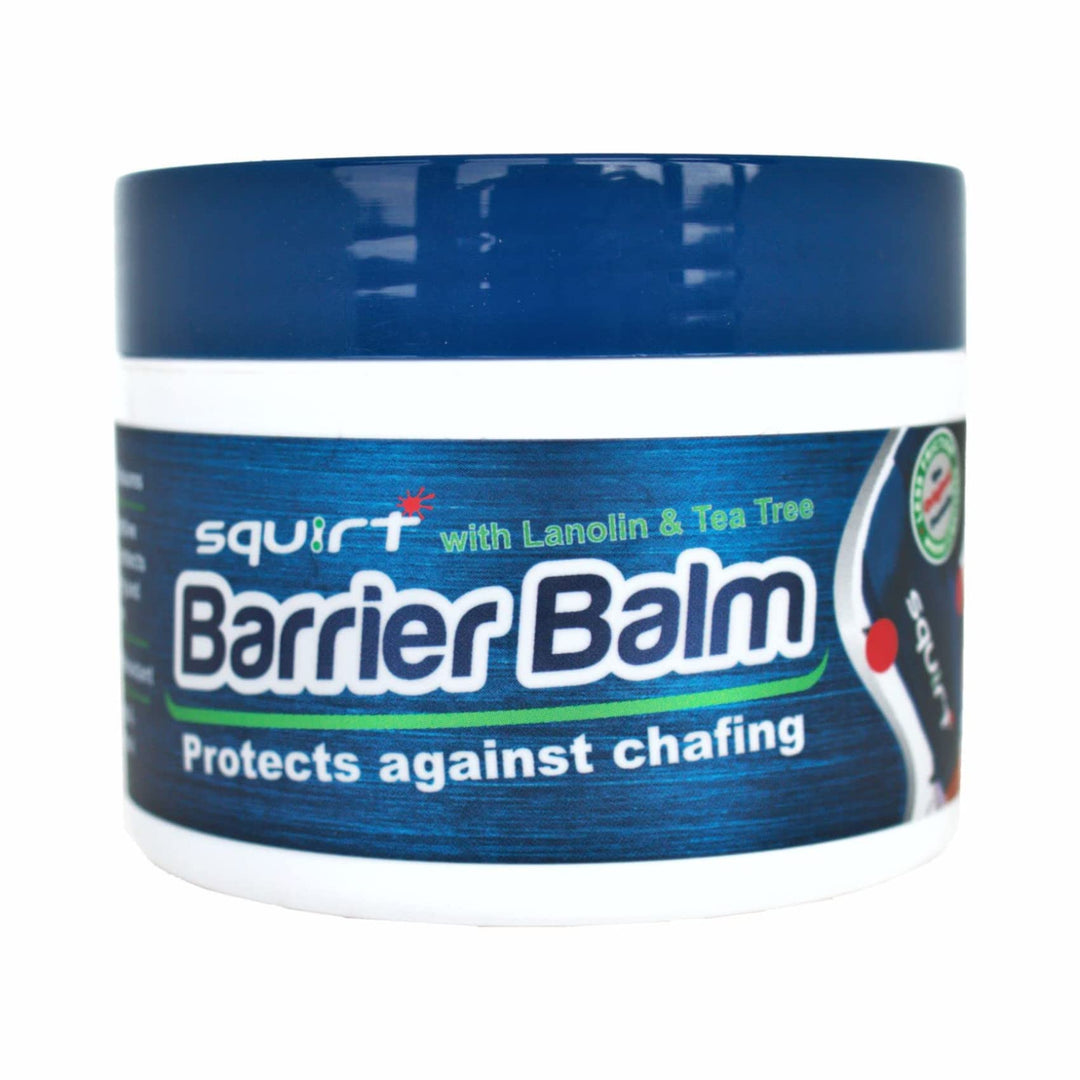 Squirt Barrier Balm for Chafing Relief - Body Anti Chafe Balm for Cycling & Endurance Sports - Water & Sweat Resistant Anti Chaffing Balm for Men & Women - Skin Friction Defense 100g