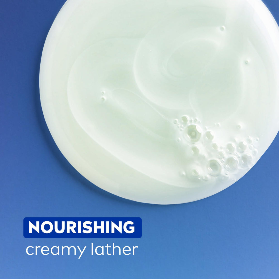 NIVEA Refreshing Basil and White Tea Body Wash with Nourishing Serum, Scented Body Wash for Women, Enriched with Provitamin B5 and Vitamin E, 20 Fl Oz Bottle