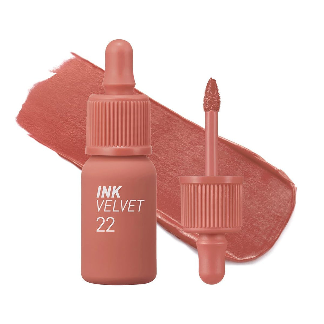 Peripera Ink the Velvet Lip Tint - High Pigment Color, Longwear, Weightless, Not Animal Tested, Gluten-Free, Paraben-Free (022 BOUQUET NUDE (NEW))
