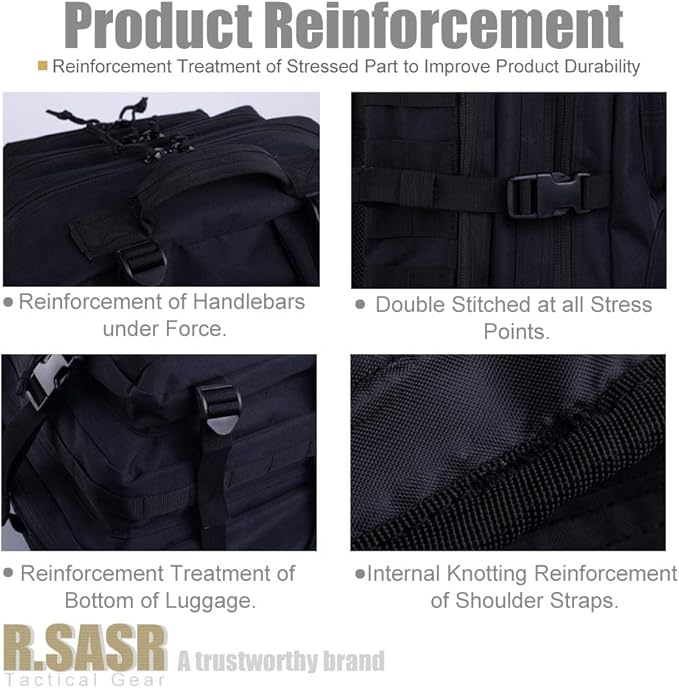 Military Tactical Backpack 45L Large Tactical Backpack for Men, Hiking Rucksack With Bottle Holder