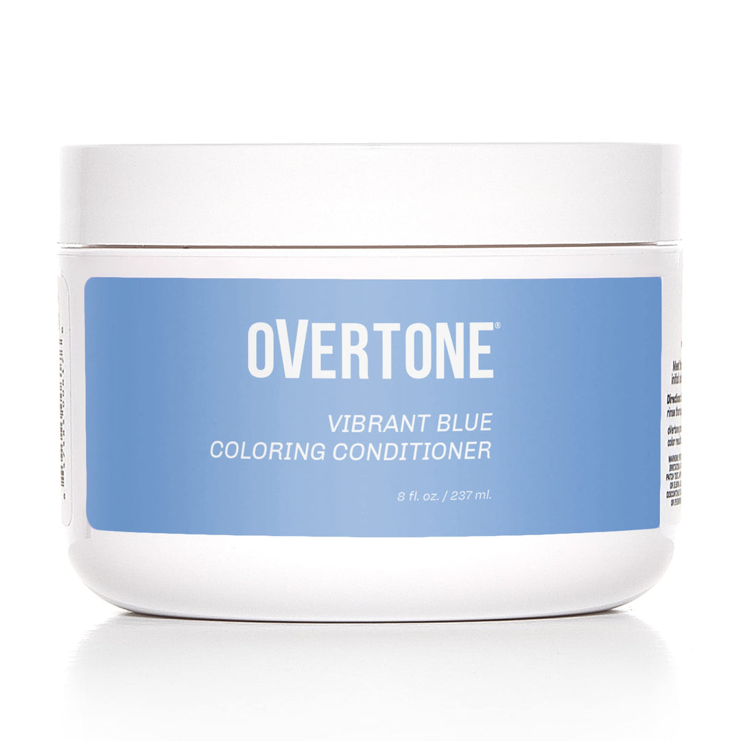 Overtone Haircare Color Depositing Conditioner - 8 Oz Semi Permanent Hair Tint With Shea Butter & Coconut Oil - Vibrant Blue, Ve