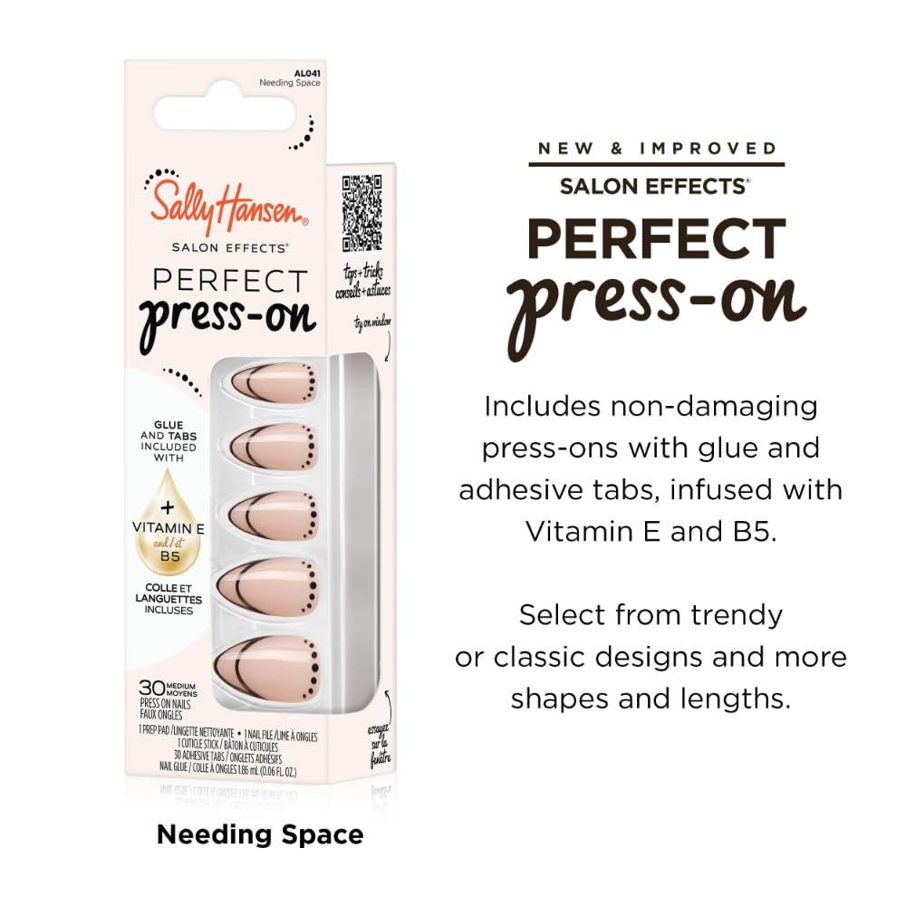 Sally Hansen Instant Cuticle Remover & Press-On Nails Kit | 15 Sec Aloe Formula