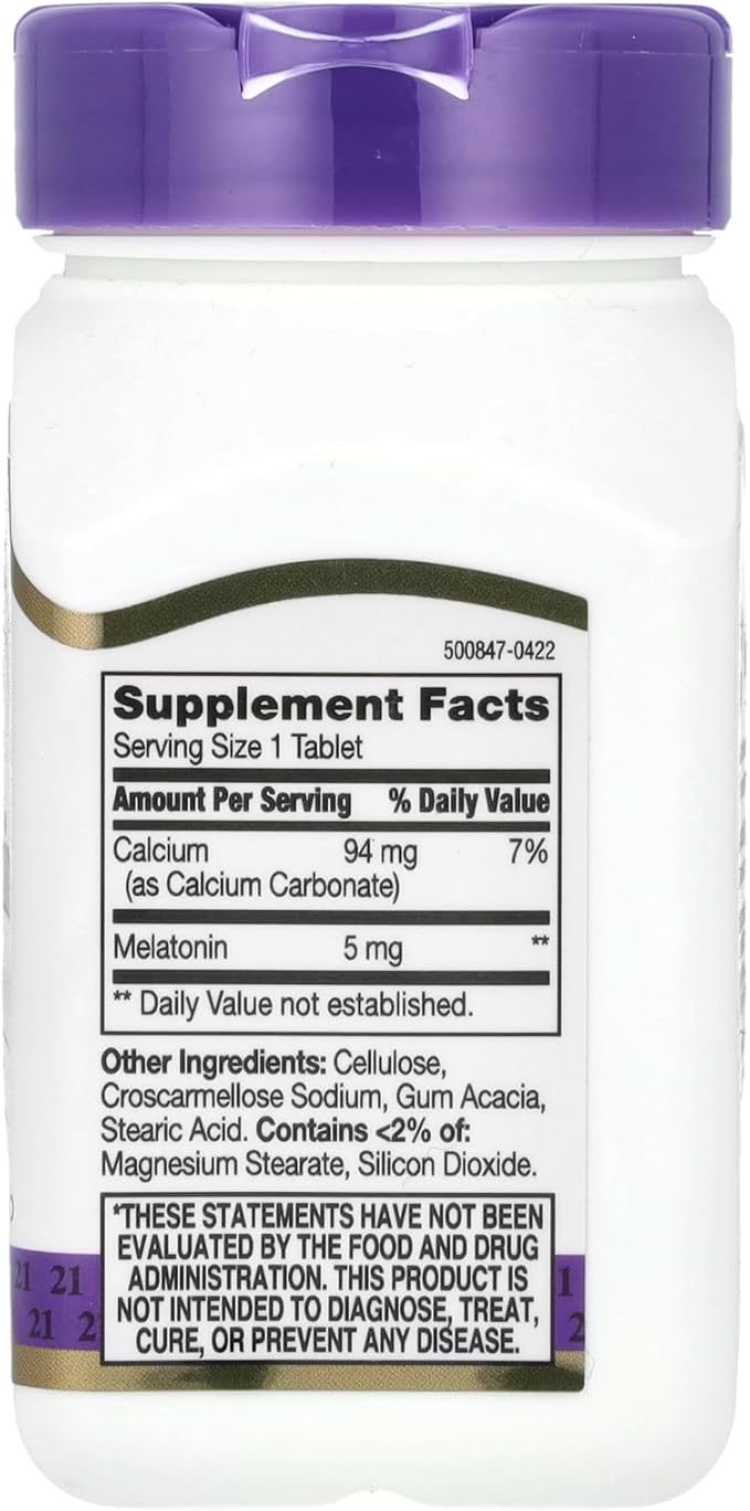 21st Century Melatonin 5 mg Tablets, 120 Count