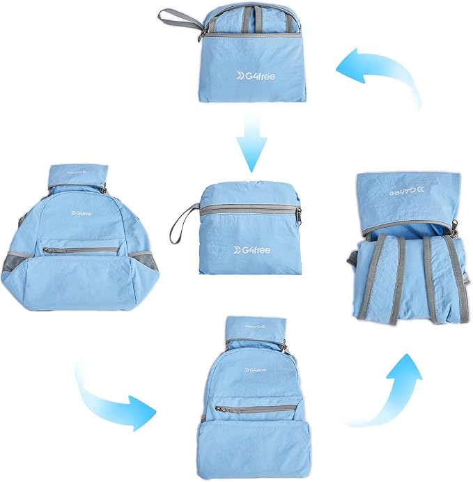G4Free 20L Lightweight Packable Backpack Travel Hiking Daypack Foldable Backpack for Men Women(Light Blue)