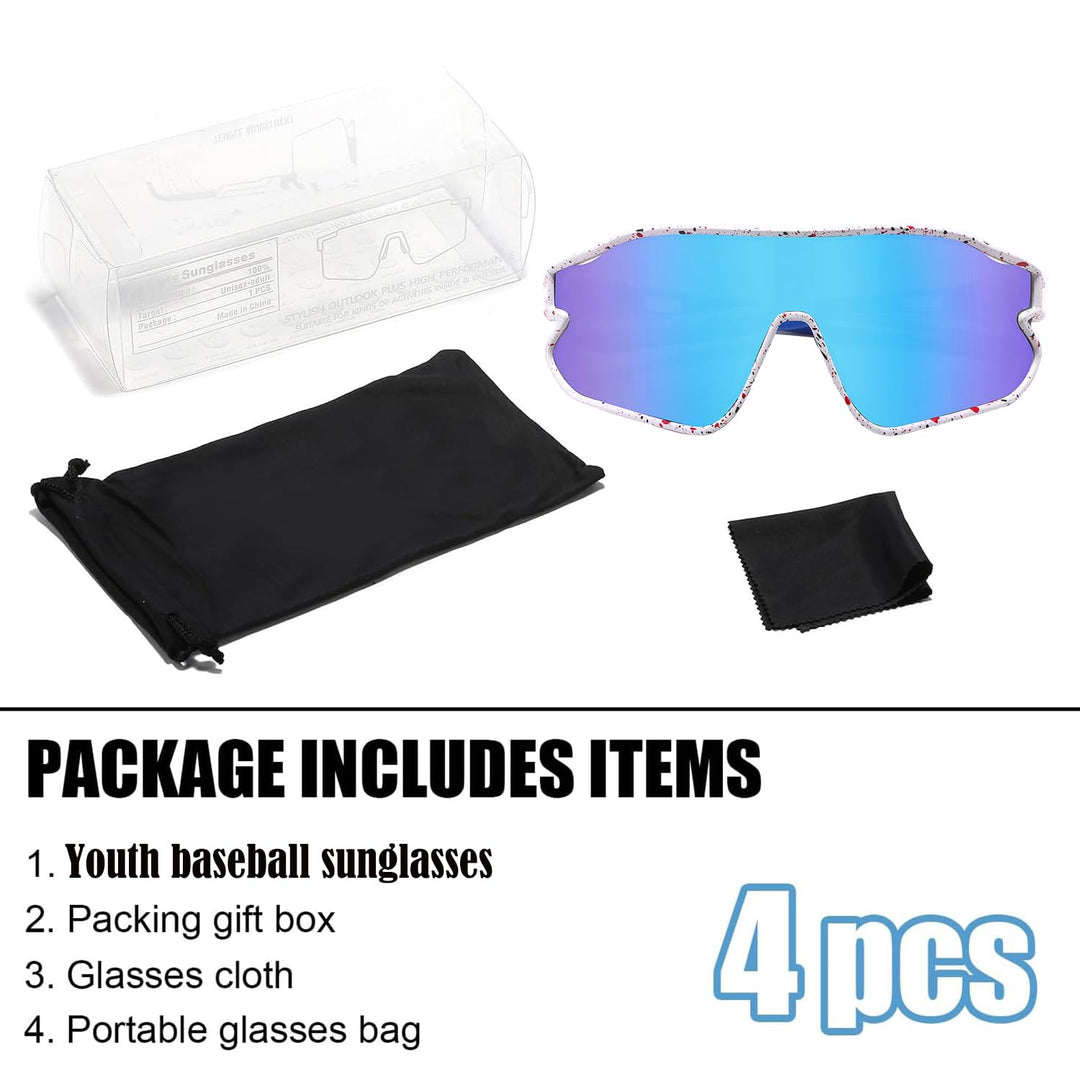 Youth Baseball Sunglasses For Boys Girls,UV400 Kids Sports Sunglasses,Cycling glasse Running Golf
