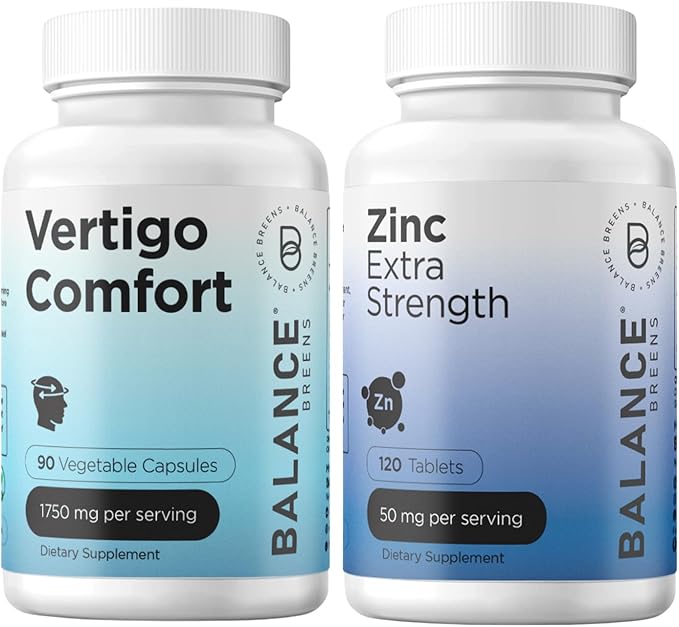 Balance Breens Vertigo Relief 1750mg + Zinc 50mg Supplement Combo