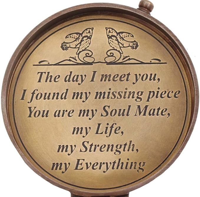 RII Compass with Leather Case with Love Quote/Gift for Him/Gift for Husband/Gift for Boyfriend