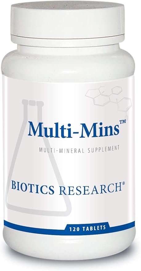 Biotics Research Multi-Mins (Potent Mineral Combination) Bioavailable Multi Mineral Supplement with Mineral Chelates and Whole Food Trace Minerals. Magnesium, Chromium, Iodine (120 Tablets)