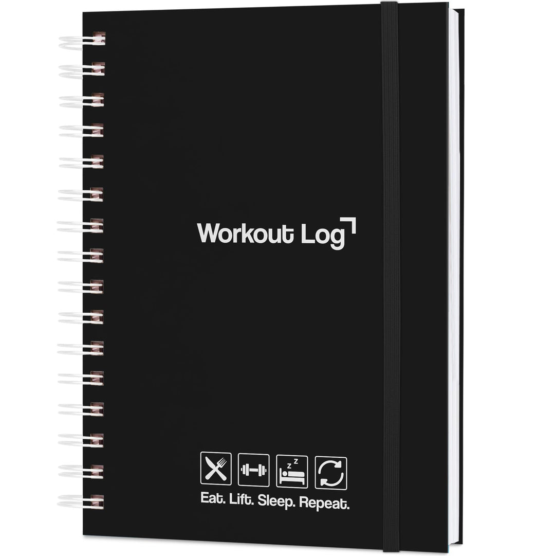 Skyline Fitness Journal – Workout Log Book For Home Exercise & Gym – Weightlifting Tracker - Training Accessories & Work Out Gifts (Black)