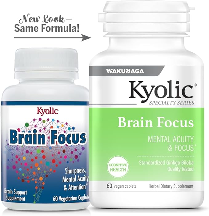 Kyolic Specialty Series, Brain Focus, Mental Acuity & Focus, 60 Caplets
