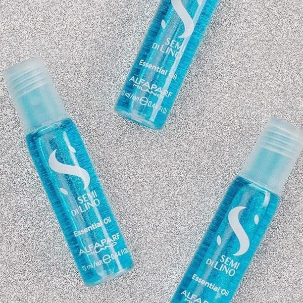 ALFAPARF MILANO Semi Di Lino Sublime Essential Hair Oil Treatment - Lightweight Hair Treatment for Glossy, Shiny Hair - Increase Softness and Luminosity - Color-Safe (12 Vials, 0.44 fl oz Each)