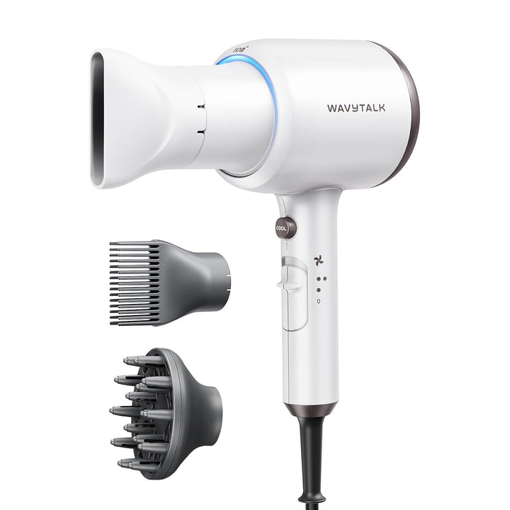Wavytalk 1875W Ionic Hair Dryer | Diffuser & Comb for Curly Hair | Green
