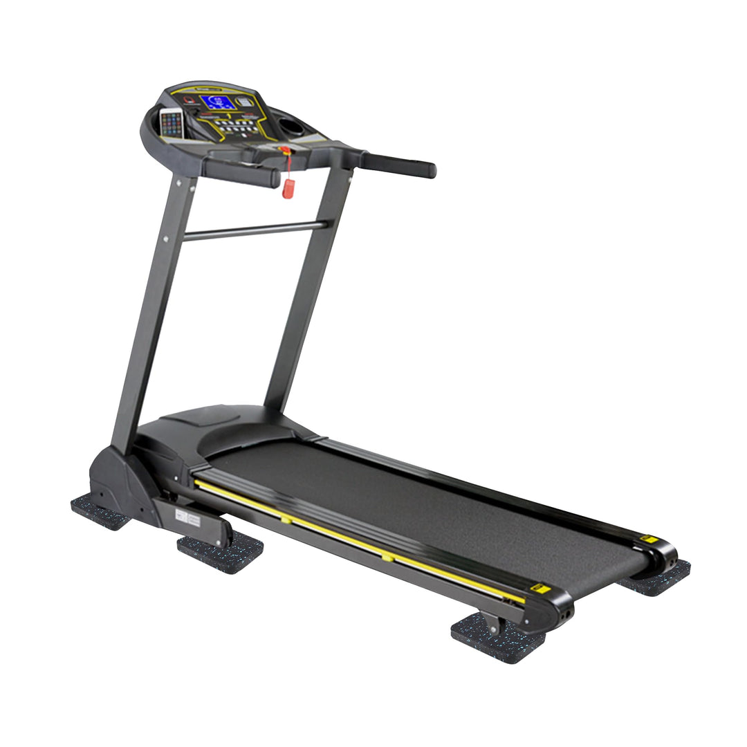 Treadmill Mat Pads, Exercise Equipment Mat with High Density Rubber for Protect Floors 4.7" x 3.2" x 0.55" (6 PCS) Black