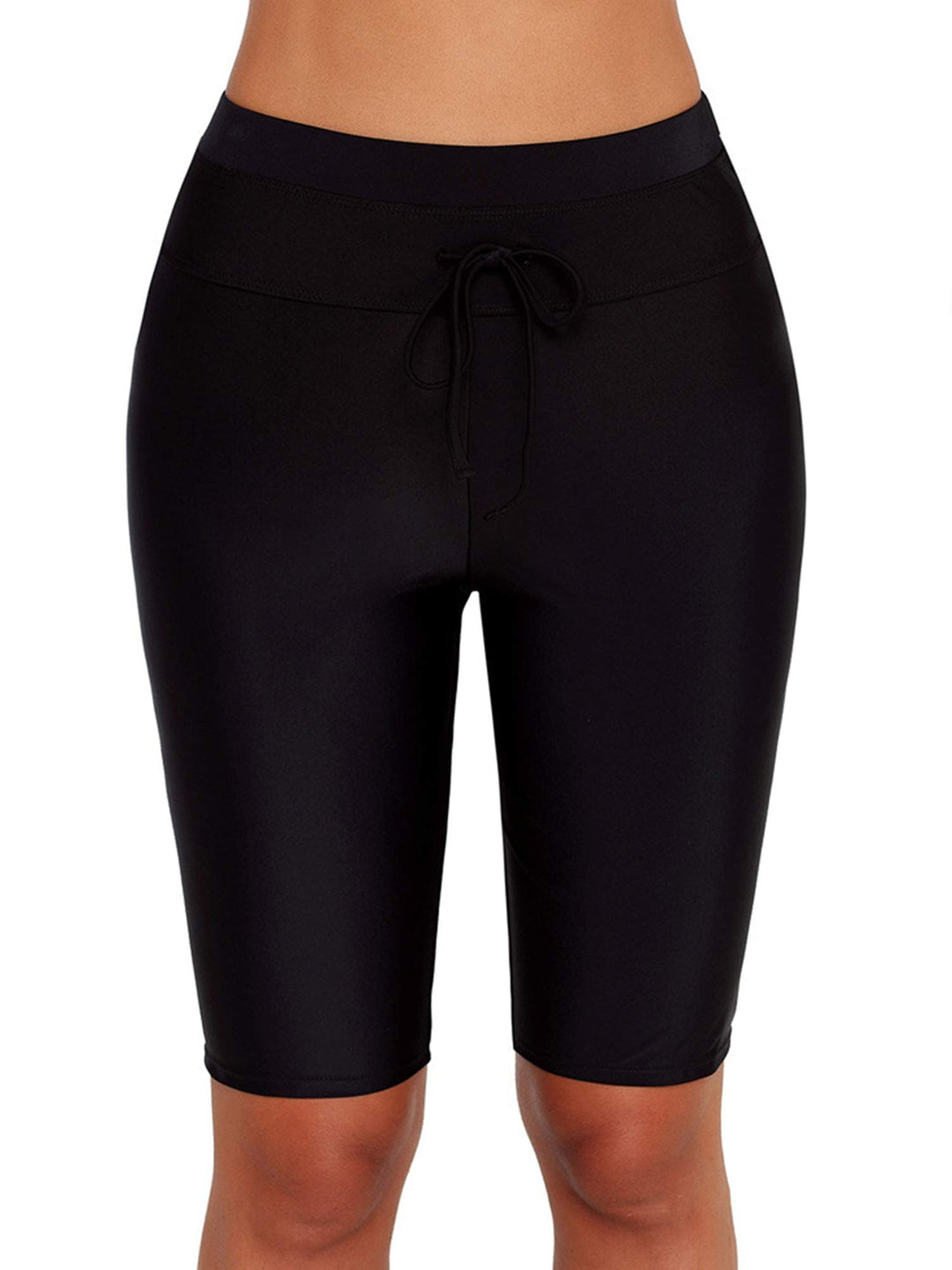 Wuluwala Womens Swim Shorts High Waisted Board Shorts Swimsuit Bottom Swimwear Black, XXLarge