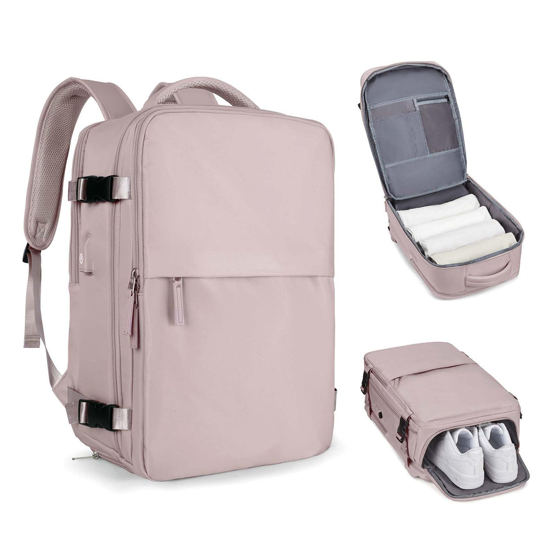coofay Laptop Travel Backpack For Women Men Airline Approved Carry On Bags For Airplanes Underseat Luggage Backpack For Traveling On Airplane Personal Item Travel Bag For Airlines Pinkish Purple