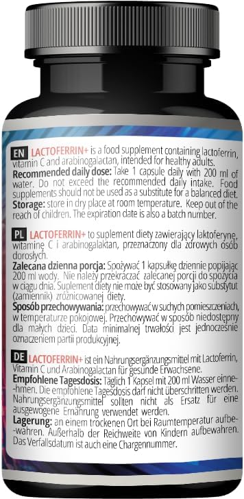 APOLLO'S HEGEMONY Lactoferrin+ 100 mg - with Vitamin C and Arabinogalactan - 60 Vegan Capsules - 2 Month Supply - for Enhanced Immunity and Iron Absorption