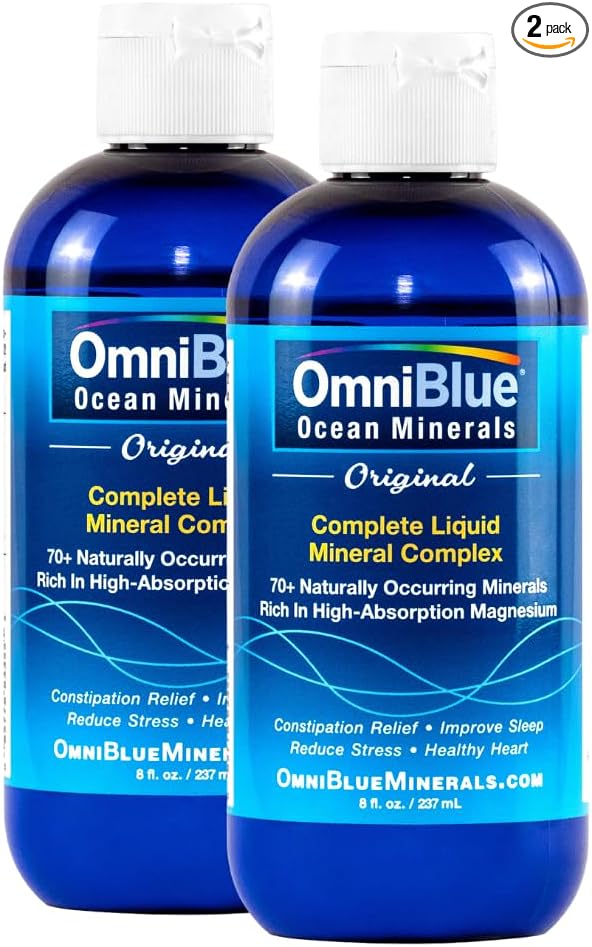 Ocean Minerals Original 8oz 2-Pack | Liquid Magnesium & 70+ Trace Minerals | Natural Remineralization for Muscle Wellness, Deep Sleep, Smooth Digestion, Heart Function | Amazon Exclusive Pack