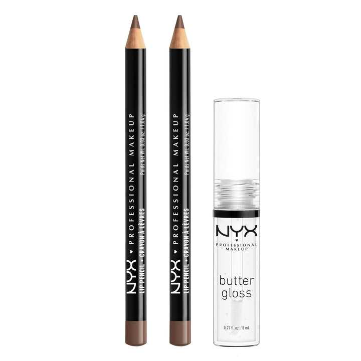 NYX Slim Lip Pencil | Long-Lasting Creamy Lip Liner | Hot Red - 2 Pack
