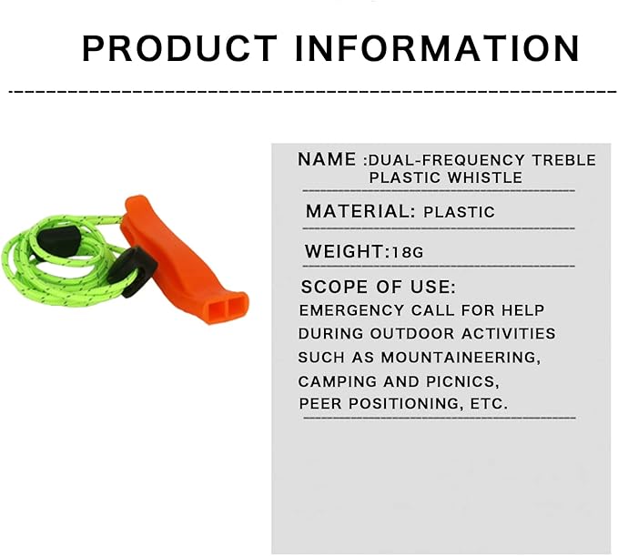 2 Pack Emergency Survival Whistle, 3-in-1 Emergency Whistles with Compass and Thermometer, Loud Safety Whistle with Lanyard for Outdoor Hiking