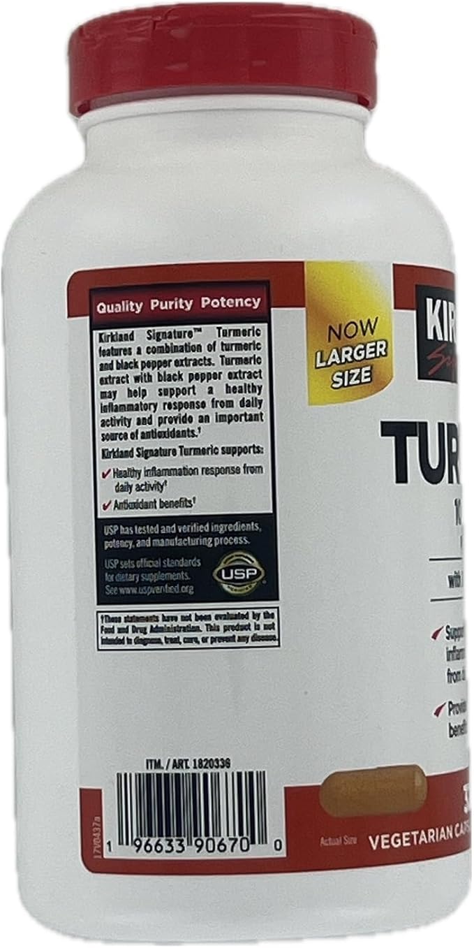 Kirkland Signature Turmeric with Black Pepper, 1000mg (320 Count)