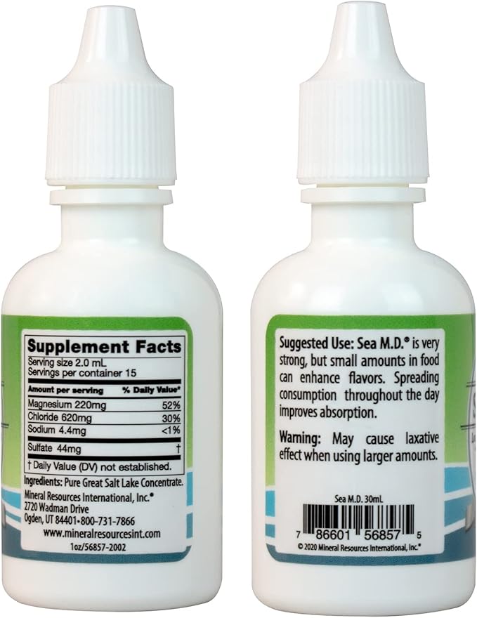 Anderson Sea M.D. Concentrated Trace Mineral Drops, Ionic Electrolyte Magnesium Supplement, Aids in Muscle Cramps, Joint Health, Liquid Magnesium, Easy to Take (1 Ounce)