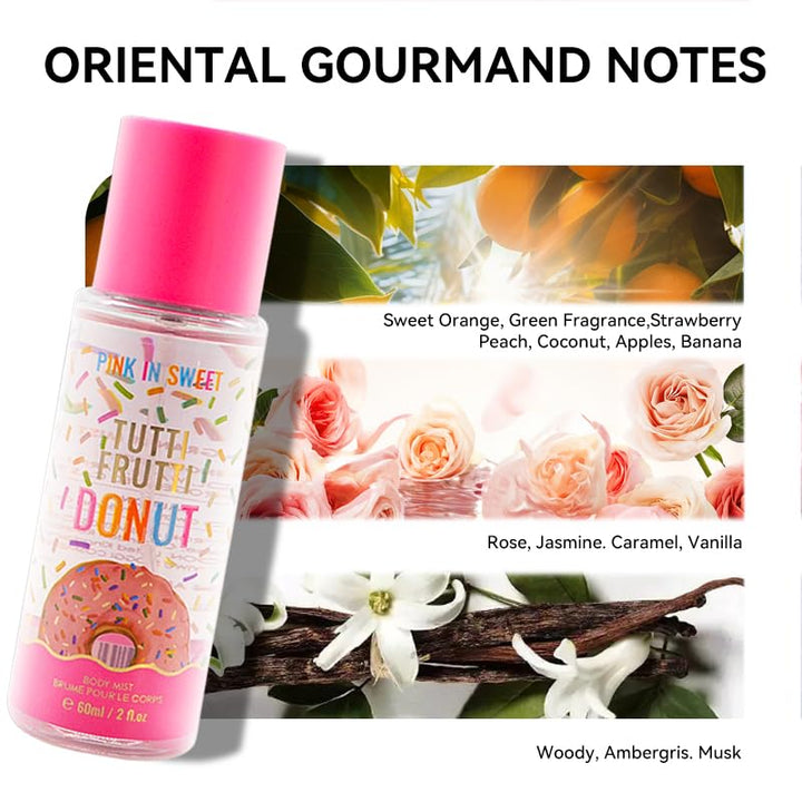 4pcs Body Spray for Women - Women'S Body And Hair Spray 60ml/2.1Fl.Oz Each Piece - Sweet Fragrance Spray Gift Sets, Long-Lasting Fresh Scent