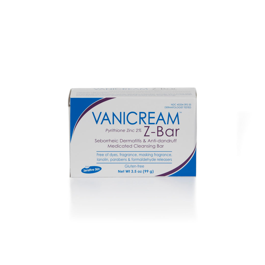 Vanicream Z-Bar, Seborrheic Dermatitis & Anti-dandruff Medicated Cleansing Bar, 2% Pyrithione Zinc Z-Bar Helps Relieve Itching, Redness and Flaking, 3.5 OZ
