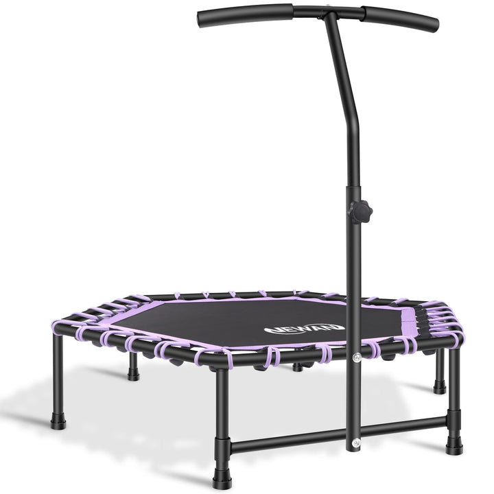 Newan 45'' Fitness Trampoline with Adjustable Handle Bar, Silent Trampoline Bungee Rebounder Jumping Cardio Trainer Workout for Adults - Mini Trampoline Max Limit 330 lbs