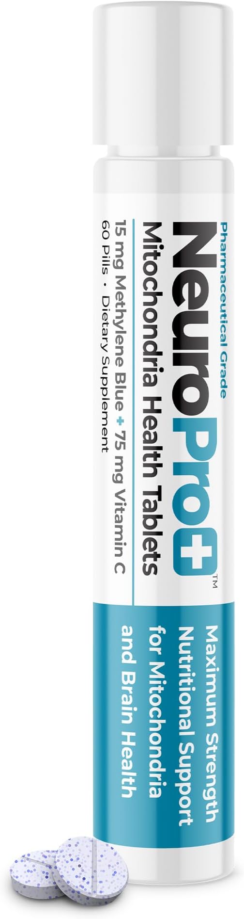 Best 365 Labs NeuroPro+ Maximum Strength Mitochondria Health Tablets - Methylene Blue and Vitamin C - Fast Acting Neuro Support - Improve Focus and Memory - 60 Tablets