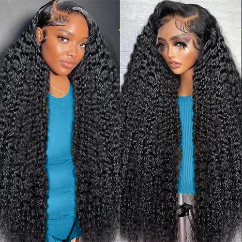 30 Inch Deep Wave Lace Front Wigs Human Hair 13x6 HD Lace Front Wigs Pre Plcked Curly Wig for Women 200% Density Water Wave Lace Front Wigs With Baby Hair